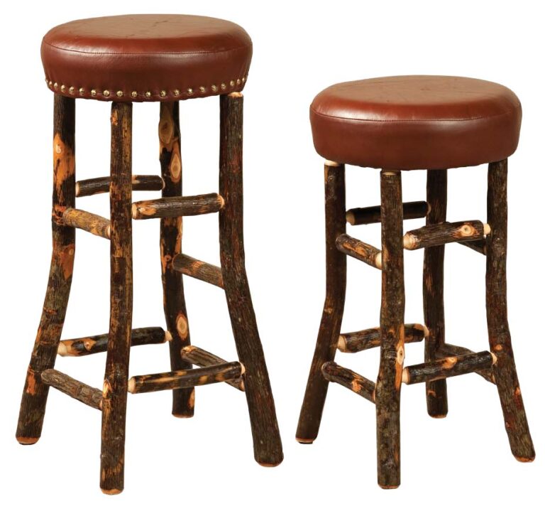 Custom Hoosier Bar Stools with Leather Seat