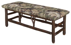 Hickory Bench with Fabric Seat