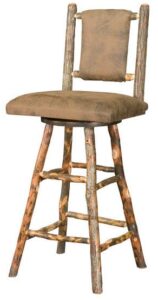 Hickory Leather Seat Bar Stool