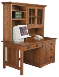 Mission Computer Desk with Hutch