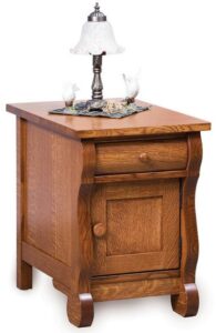 Old Classic Sleigh Enclosed End Table with Drawer