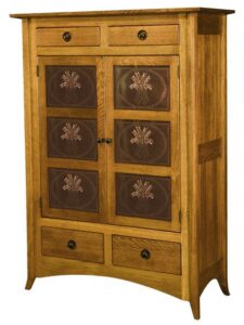 Shaker Hill Two Door Cabinet with Copper Panels