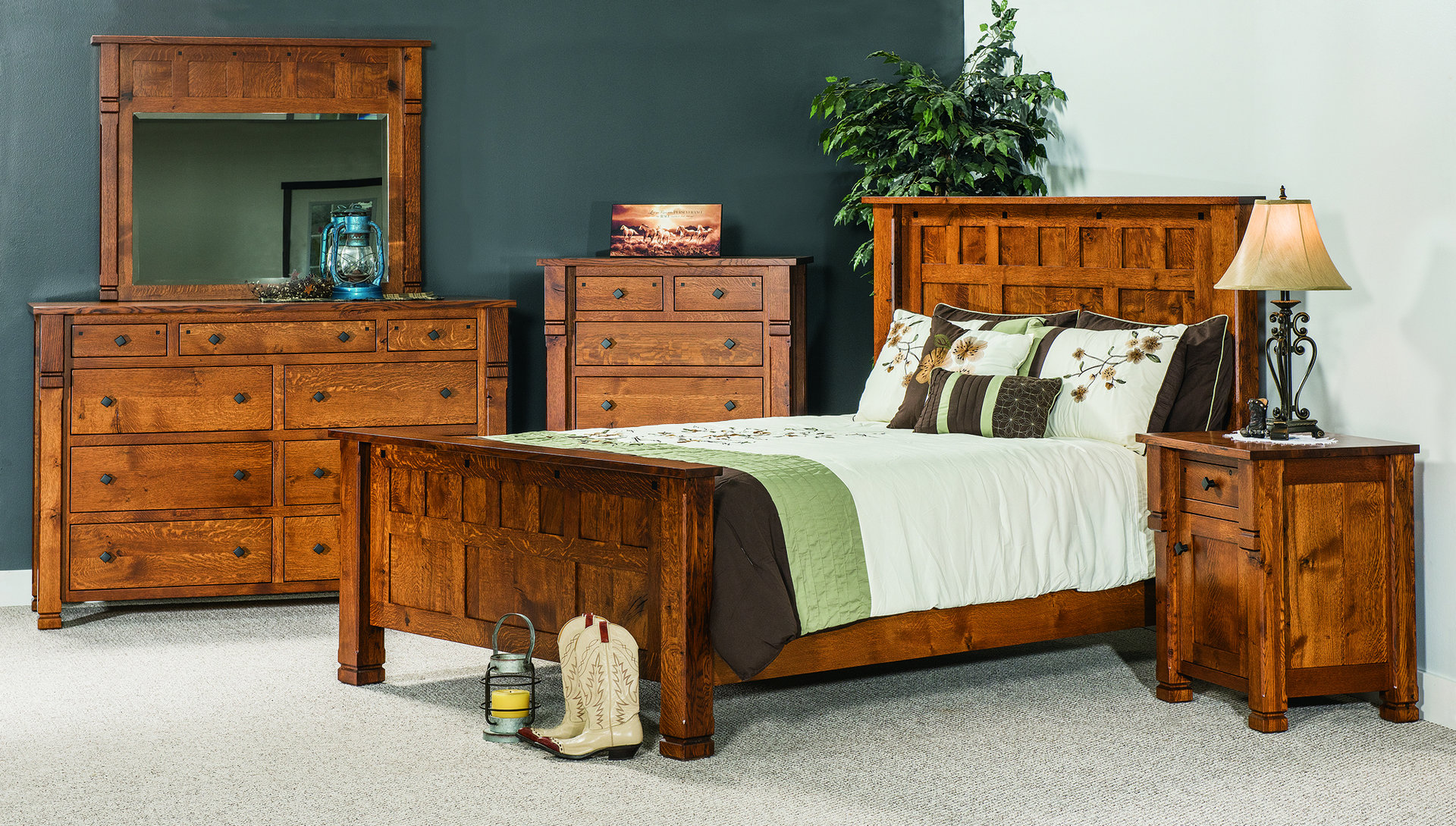 amish oak bedroom furniture set