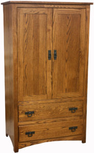 Shaker Hickory Wood Armoire