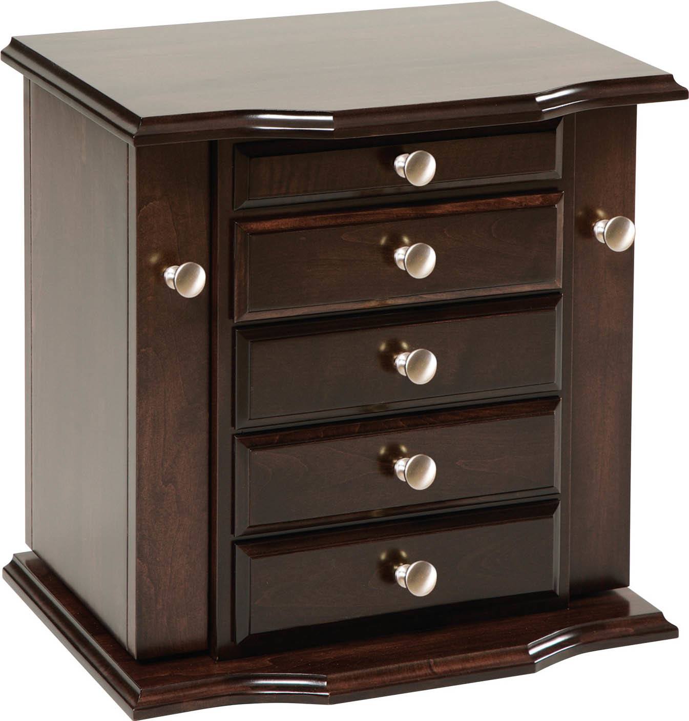 Queen Anne Dresser Top Jewelry Cabinet | Amish Queen Anne Cabinet