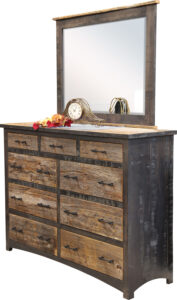 Reclaimed Barn Floor Dresser and Mirror