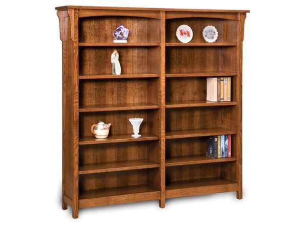 Bridger Mission 10 Shelf Double Bookcase Bridger Mission Bookcase