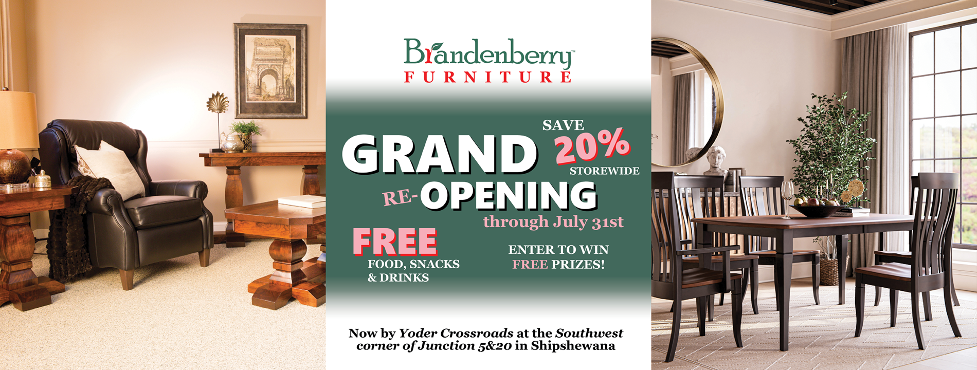 Grand re-Opening Sale at Brandenberry Amish Furniture