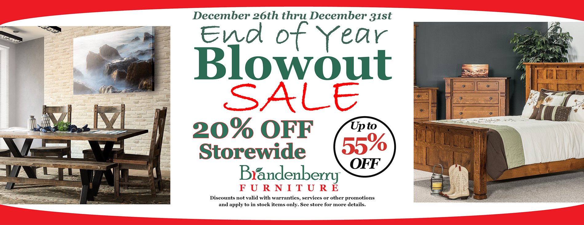 Brandenberry Amish Furniture Year End Blowout Sale!